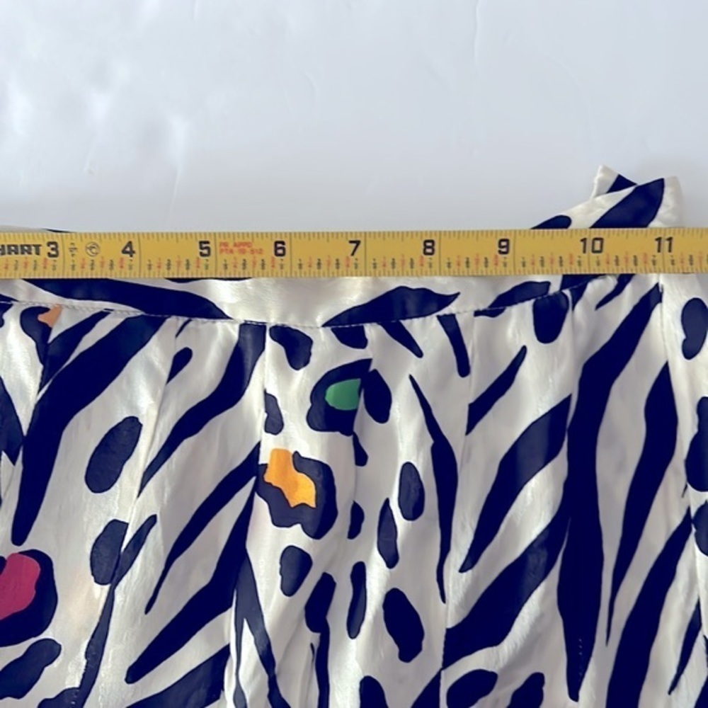 Retro Lillie Rubin Silk Midi Animal Print Skirt Sz 10 - Picture 7 of 8